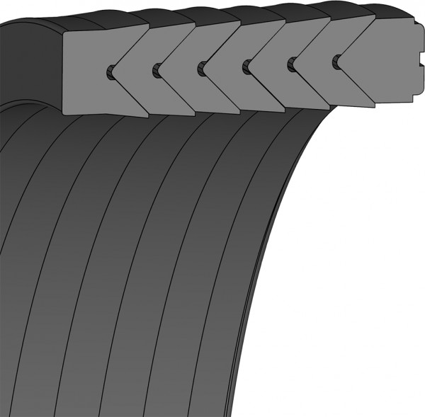 Chevron Seals - 28X43X22,50 - SDS01 3/2 - 90 NBR - Dichtomatik - 49401563 product photo