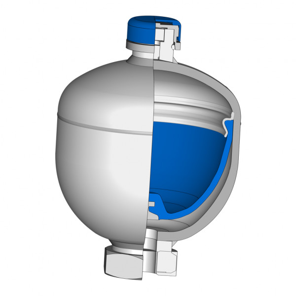 Diaphragm Accumulator DACC - 0.07L x 250 / 0,0 bar x 64 x 118 - G1/2 (F) - Freudenberg - 007-1315-013-641 - Steel/ECO - CE/PED - 49315593 product photo